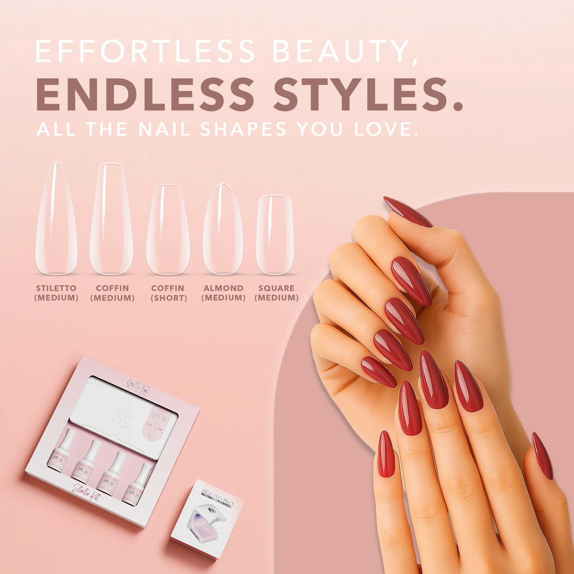 GELLY TIPS STARTER KIT - Almond Medium - Image 7