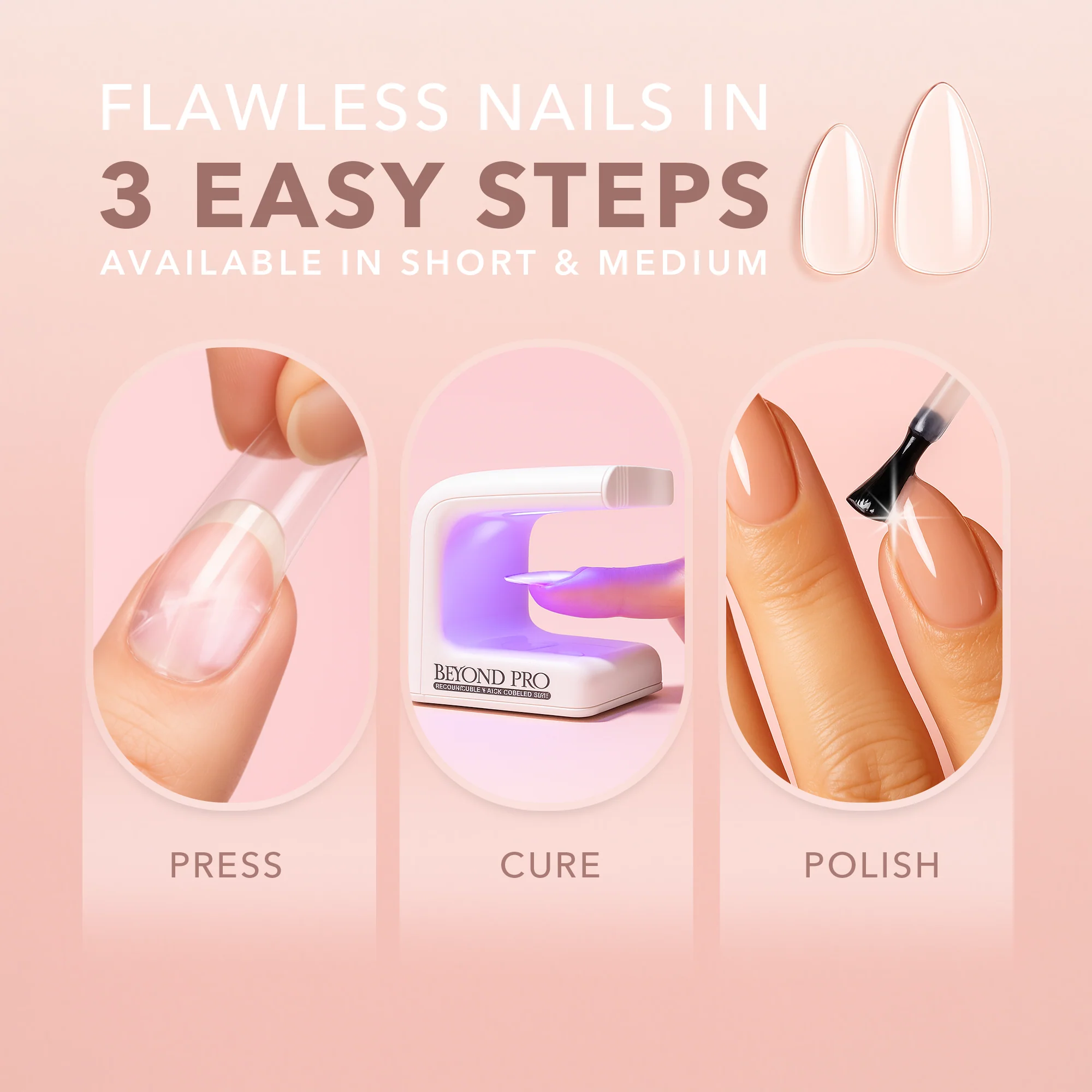 GELLY TIPS STARTER KIT - Almond Short - Image 5