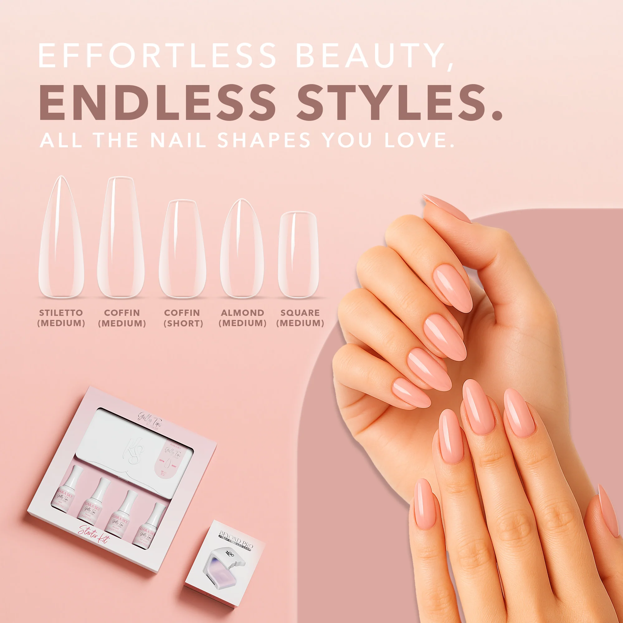 GELLY TIPS STARTER KIT - Almond Short - Image 7