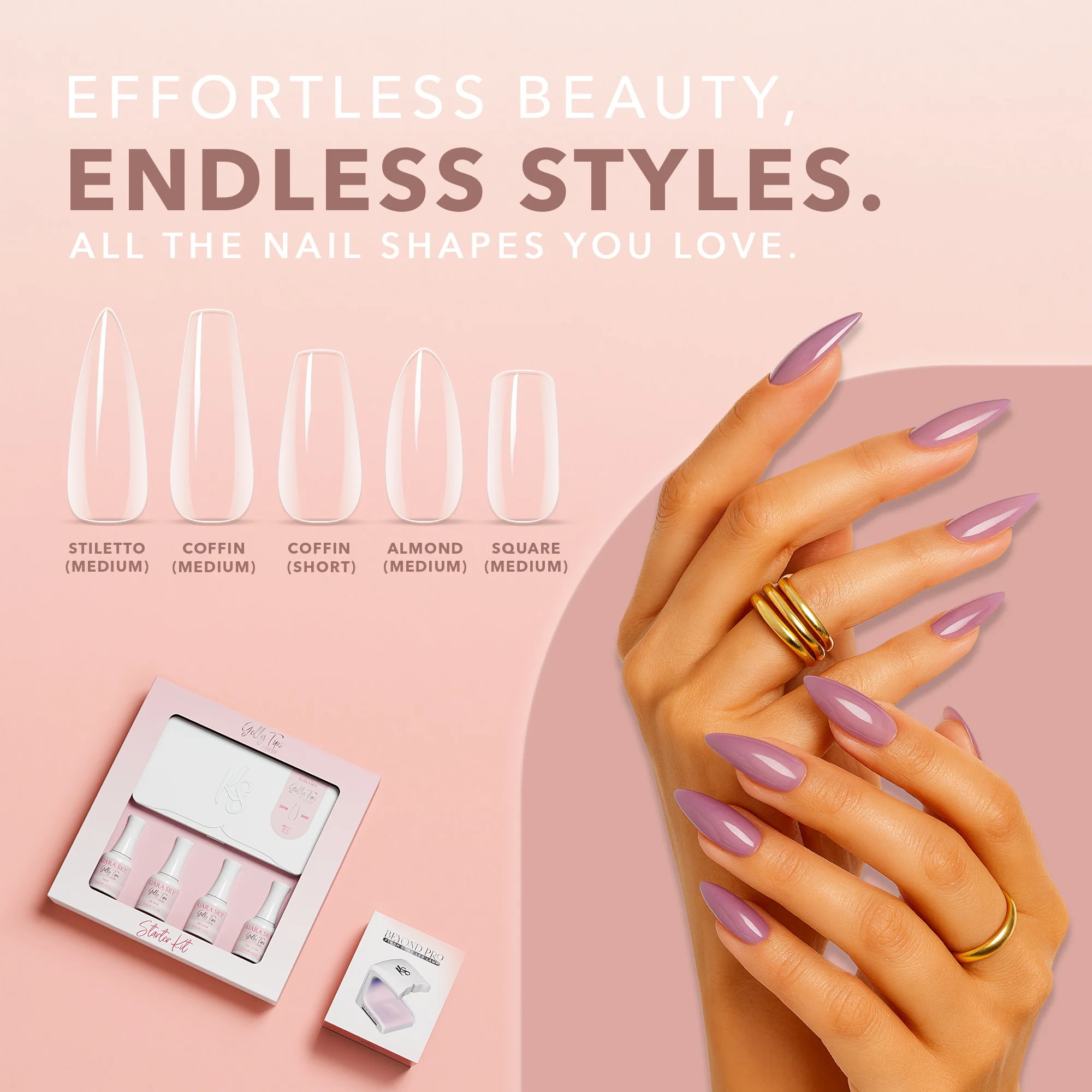 GELLY TIPS STARTER KIT - Stiletto Short - Image 7