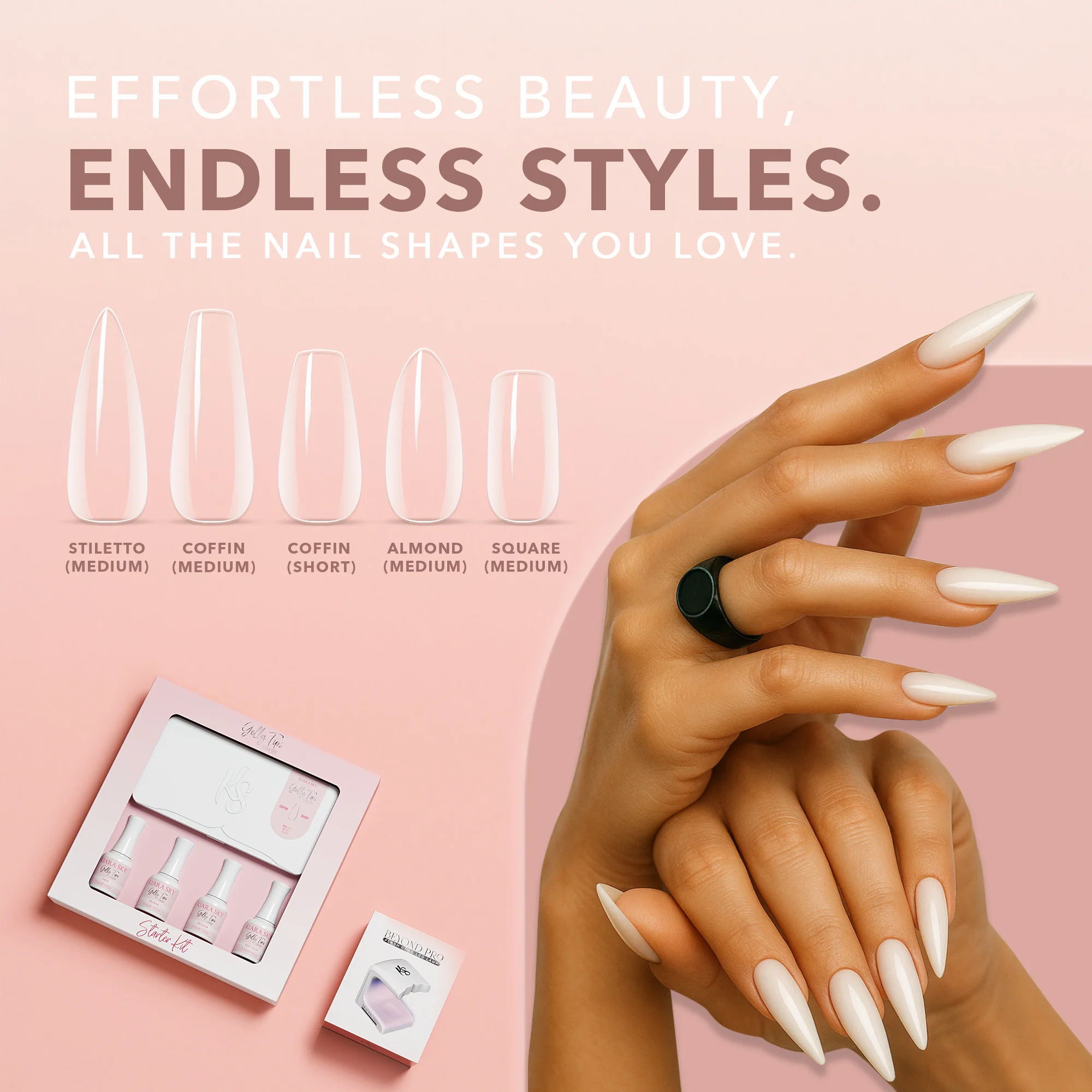 GELLY TIPS STARTER KIT - Stiletto Medium - Image 7
