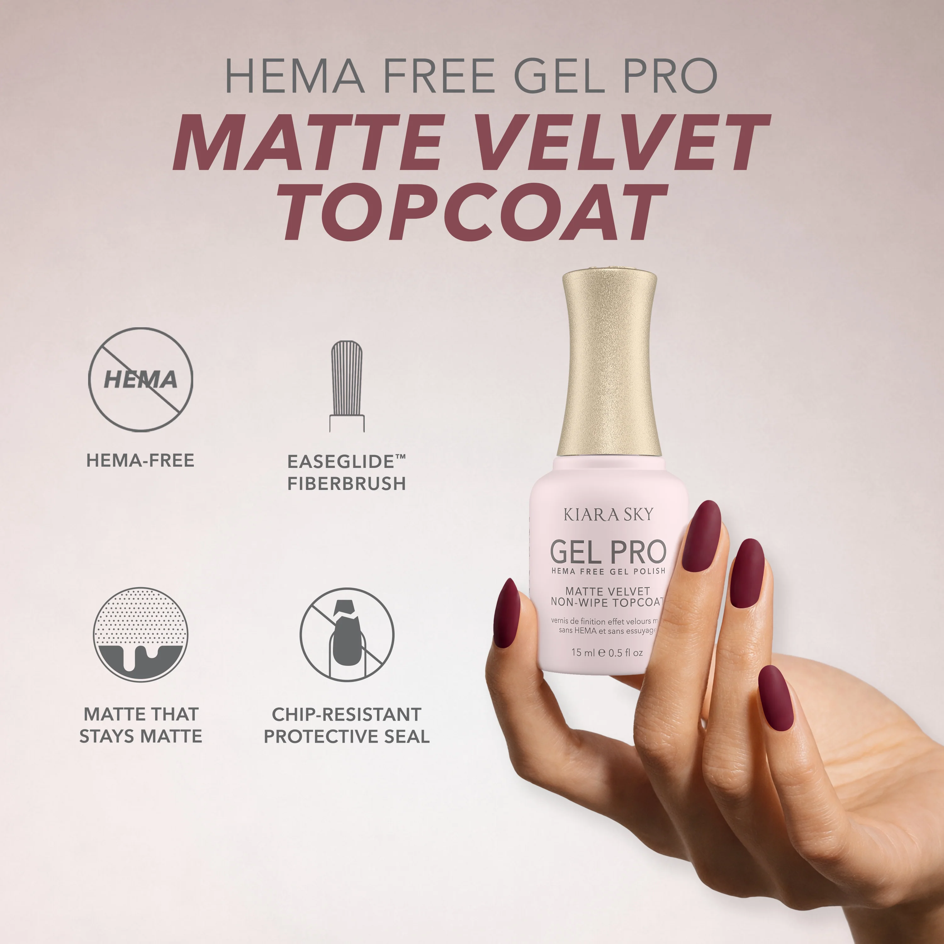 Gel-Pro HEMA-Free Matte Velvet TopCoat - Image 3
