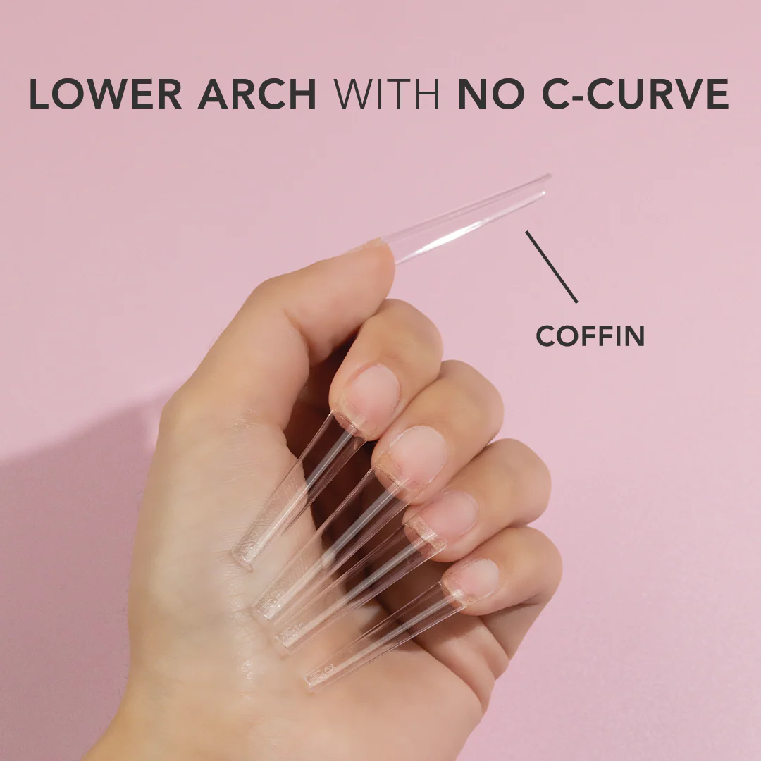 Non C-Curve Nail Tips XXL - Coffin Clear - Image 2