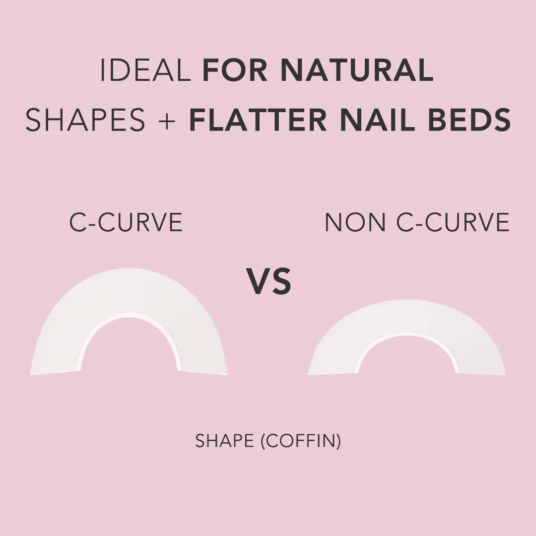 Non C-Curve Nail Tips XXL - Coffin Natural - Image 3