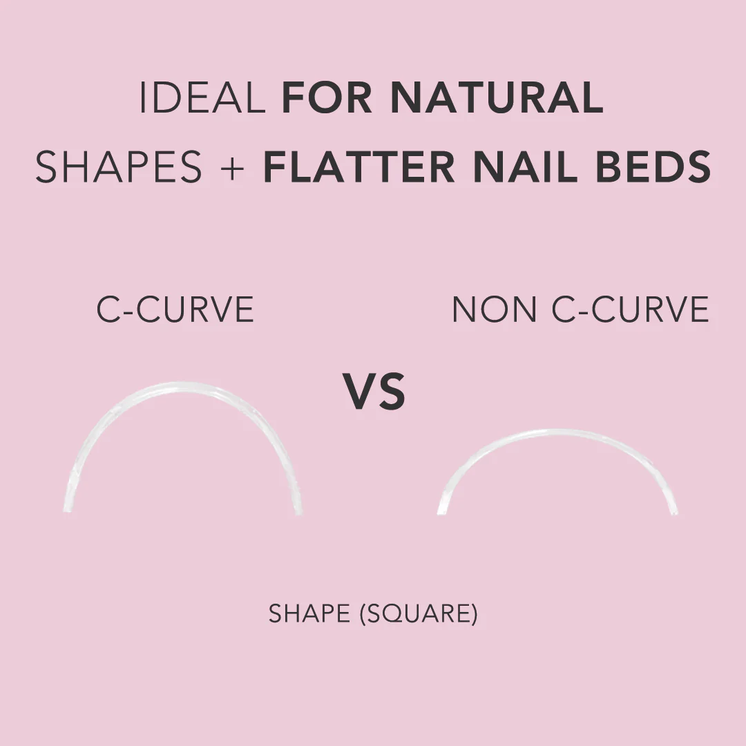 Non C-Curve Nail Tips XXL - Square Clear - Image 3