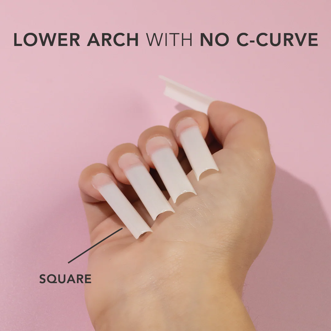 Non C-Curve Nail Tips XXL - Square Natural - Image 2
