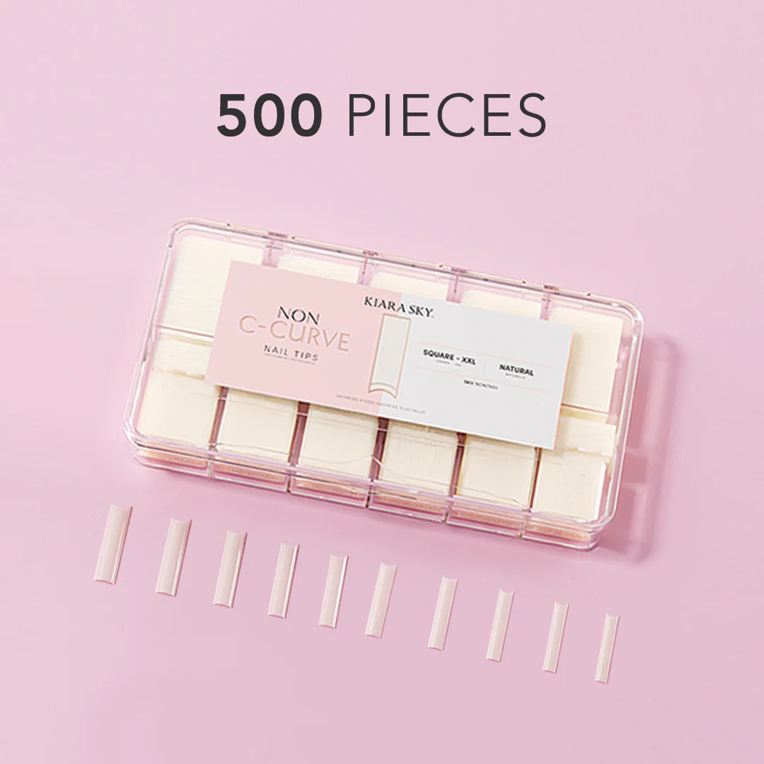 Non C-Curve Nail Tips XXL - Square Natural - Image 4