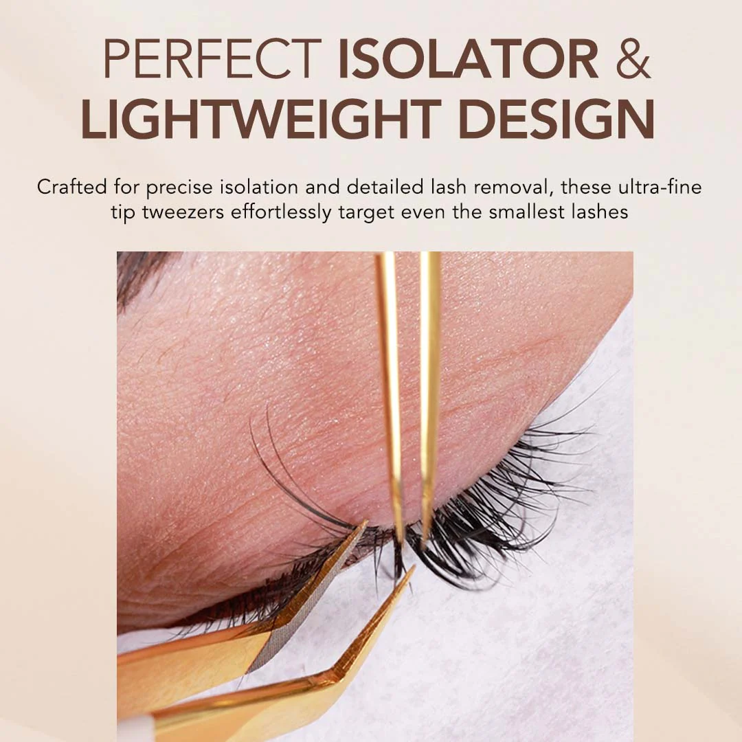 Thin 45° Angle Fiber Grip Tweezer - Tan - Image 6