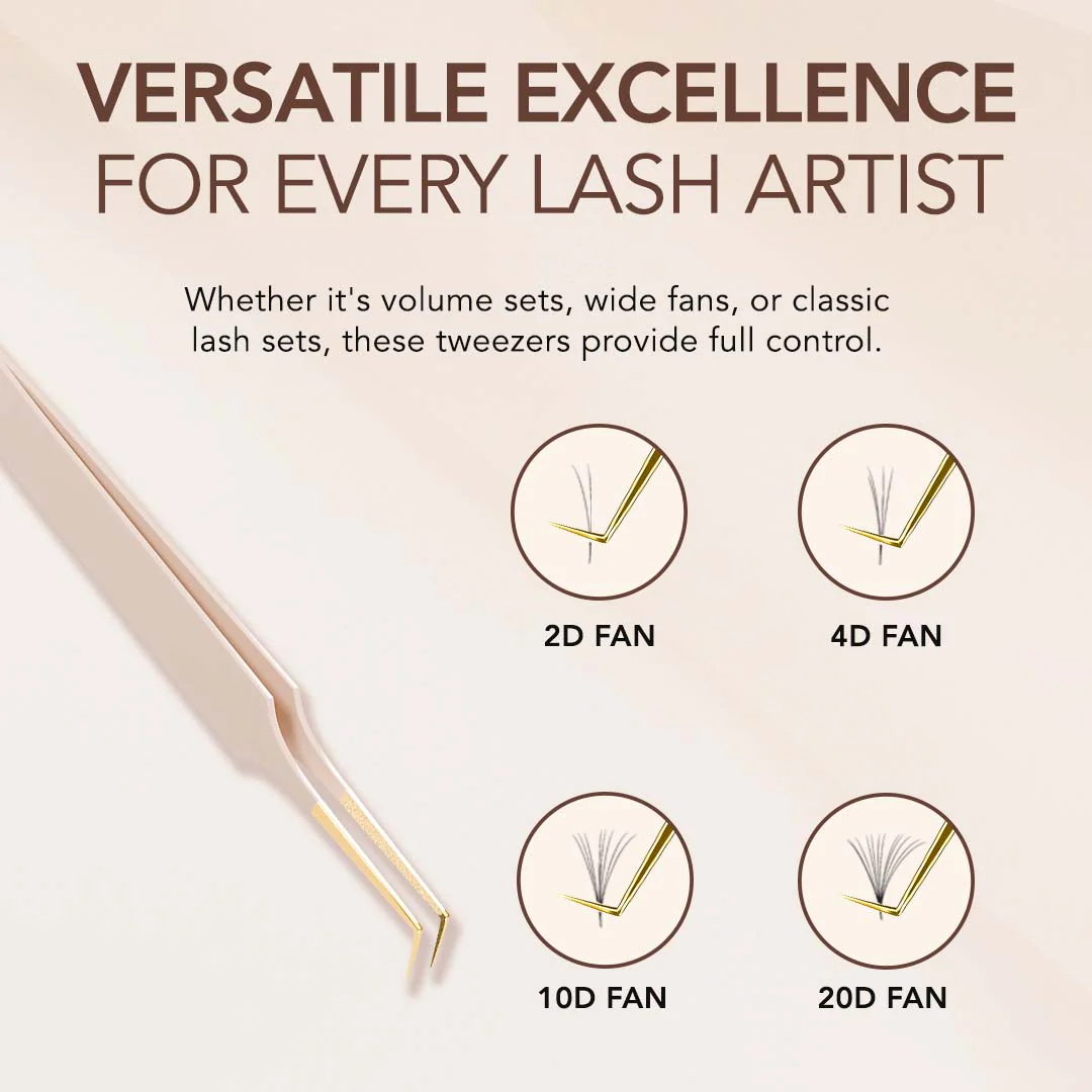 Thin 90° Angle Fiber Grip Tweezer - Tan - Image 6