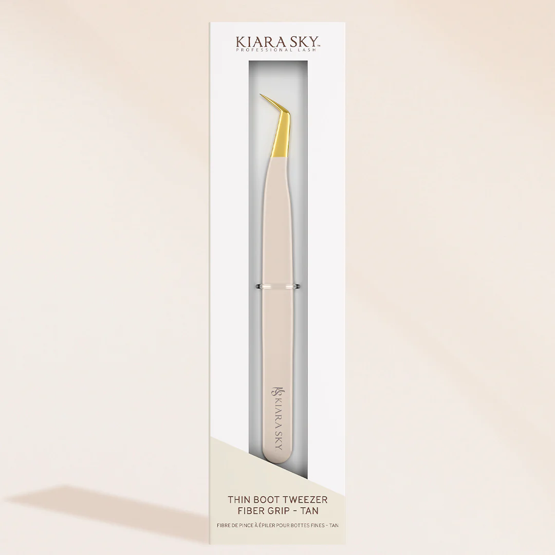 Thin Boot Tweezer Fiber Grip - Tan